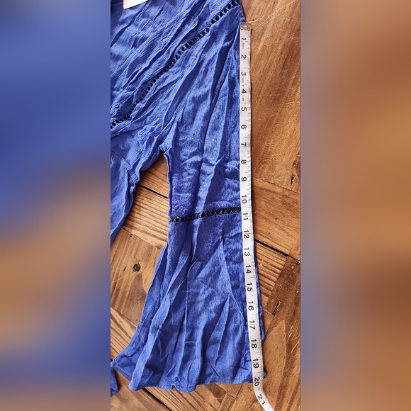 Merokeety Royal Blue Long Flare Sleeves Boho Dress Size L - Picture 11 of 14